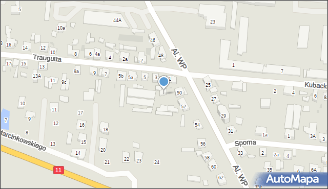 Pleszew, Aleje Wojska Polskiego, 50a, mapa Pleszew