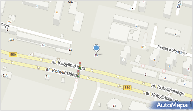 Płock, Aleja Kobylińskiego Floriana, 10, mapa Płock