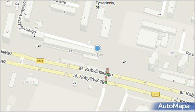 Płock, Aleja Kobylińskiego Floriana, 12, mapa Płock