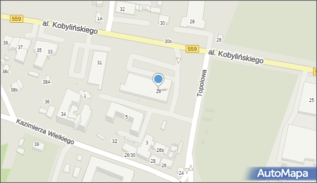 Płock, Aleja Kobylińskiego Floriana, 29, mapa Płock