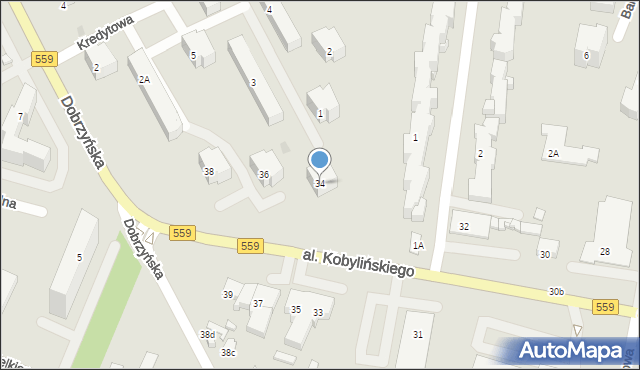 Płock, Aleja Kobylińskiego Floriana, 34, mapa Płock