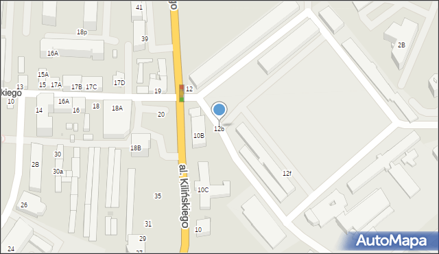 Płock, Aleja Kilińskiego Jana, płk., 12b, mapa Płock