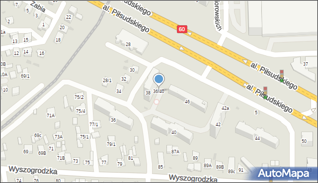 Płock, Aleja Piłsudskiego Józefa, marsz., 36/40, mapa Płock