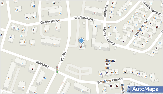 Płock, Aleja Armii Krajowej, 16, mapa Płock