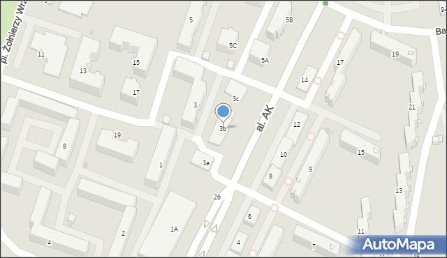 Płock, Aleja Armii Krajowej, 3b, mapa Płock