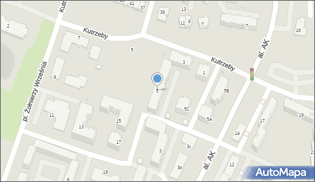 Płock, Aleja Armii Krajowej, 5, mapa Płock