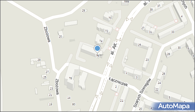 Płock, Aleja Armii Krajowej, 76, mapa Płock
