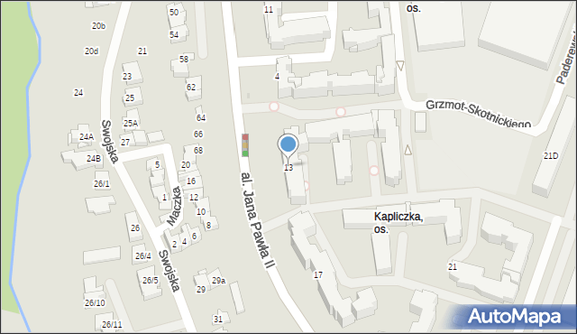 Płock, Aleja Jana Pawła II, 13, mapa Płock