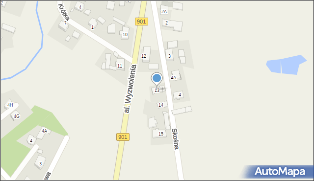 Pludry, Aleja Wyzwolenia, 13, mapa Pludry