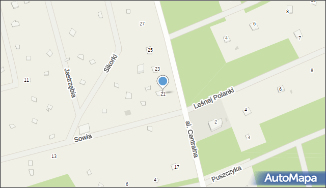 Popowo-Letnisko, Aleja Centralna, 21, mapa Popowo-Letnisko