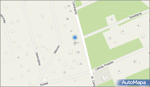 Popowo-Letnisko, Aleja Centralna, 25, mapa Popowo-Letnisko