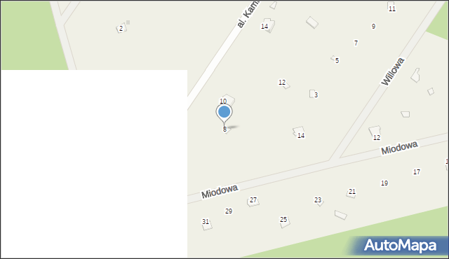 Popowo-Letnisko, Aleja Kamienna, 8, mapa Popowo-Letnisko