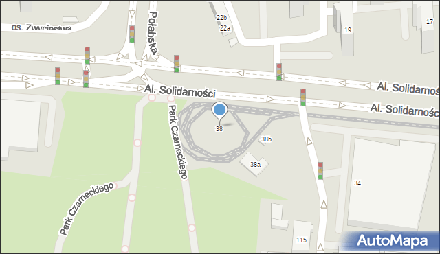 Poznań, Aleje Solidarności, 38, mapa Poznania