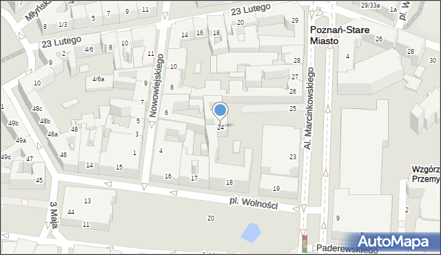 Poznań, Aleje Marcinkowskiego Karola, 24, mapa Poznania