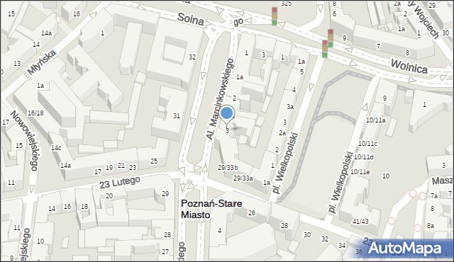 Poznań, Aleje Marcinkowskiego Karola, 3, mapa Poznania