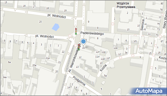 Poznań, Aleje Marcinkowskiego Karola, 11, mapa Poznania