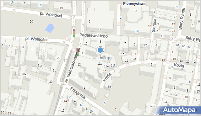Poznań, Aleje Marcinkowskiego Karola, 11h, mapa Poznania