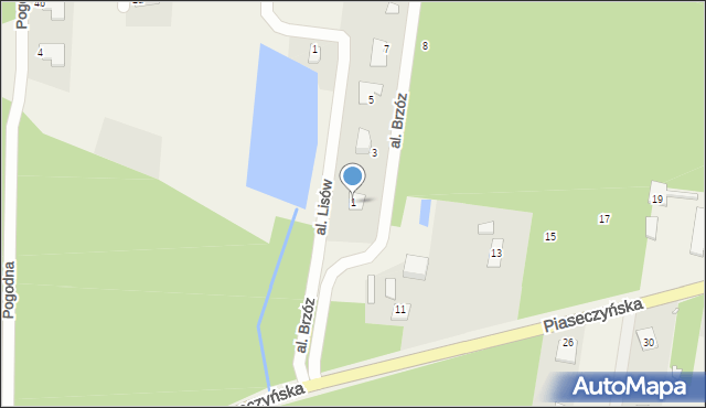 Prace Duże, Aleja Brzóz, 1, mapa Prace Duże