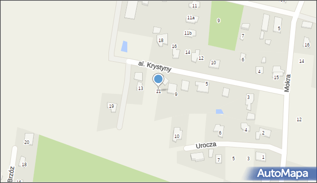 Prace Duże, Aleja Krystyny, 11, mapa Prace Duże