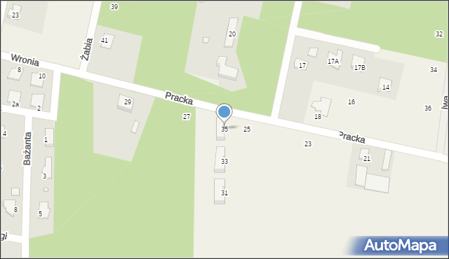 Prace Duże, Aleja Lisów, 35, mapa Prace Duże