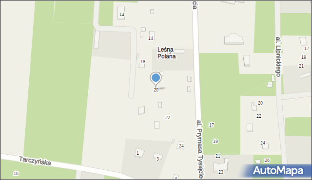 Prace Duże, Aleja Prymasa Tysiąclecia, 20, mapa Prace Duże