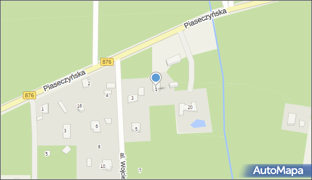 Prace Duże, Aleja Wojciechowa, 1, mapa Prace Duże