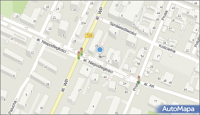 Pruszków, Aleja Niepodległości, 5B, mapa Pruszków