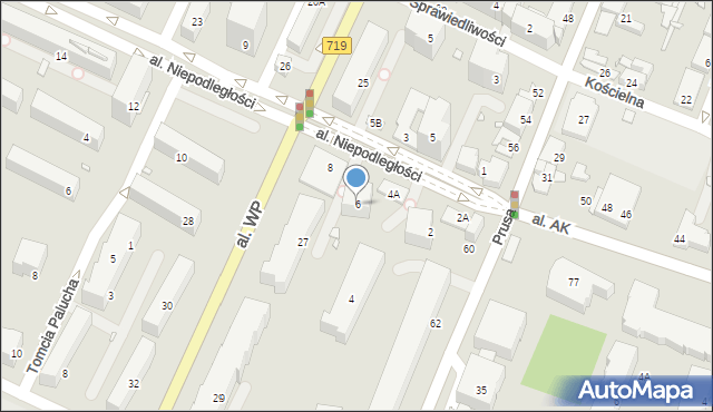 Pruszków, Aleja Niepodległości, 6, mapa Pruszków