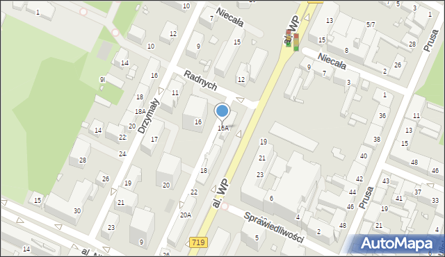 Pruszków, Aleja Wojska Polskiego, 16A, mapa Pruszków