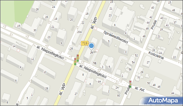 Pruszków, Aleja Wojska Polskiego, 25, mapa Pruszków