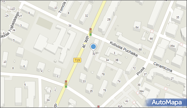Pruszków, Aleja Wojska Polskiego, 31, mapa Pruszków