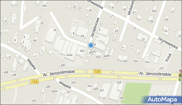 Pruszków, Aleje Jerozolimskie, 422, mapa Pruszków