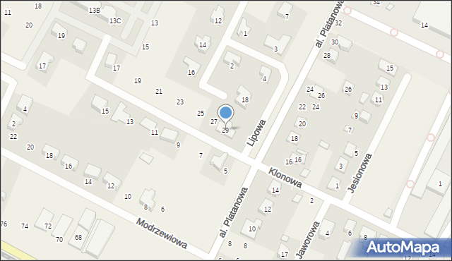 Psarskie, Aleja Platanowa, 29, mapa Psarskie