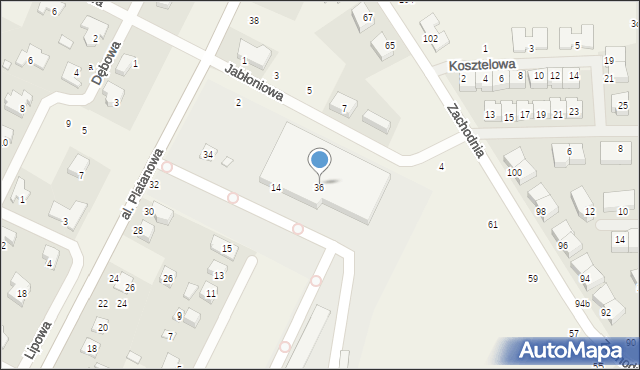 Psarskie, Aleja Platanowa, 36, mapa Psarskie