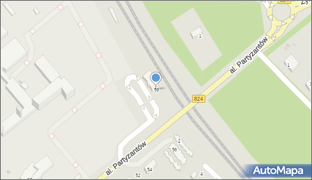 Puławy, Aleja Partyzantów, 59, mapa Puław