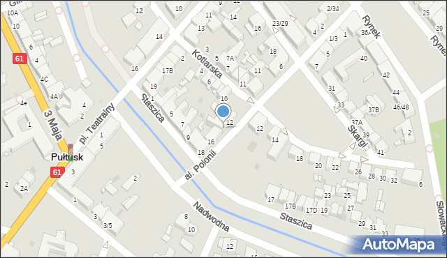 Pułtusk, Aleja Polonii, 14, mapa Pułtusk