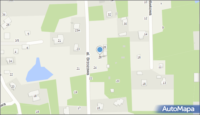 Rąbień AB, Aleja Brzozowa, 26, mapa Rąbień AB