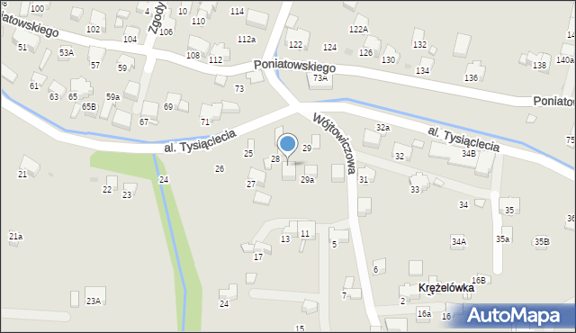 Rabka-Zdrój, Aleja Tysiąclecia, 28a, mapa Rabka-Zdrój