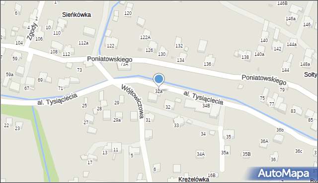 Rabka-Zdrój, Aleja Tysiąclecia, 32a, mapa Rabka-Zdrój