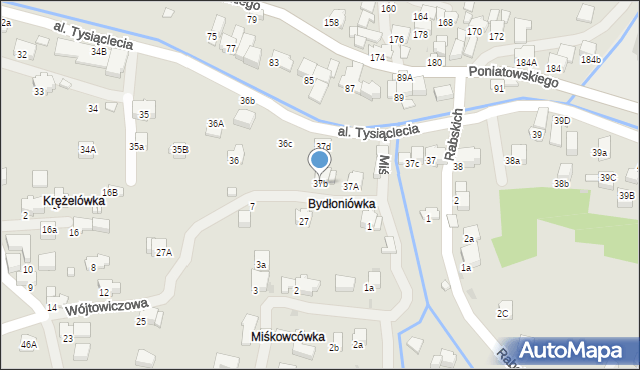 Rabka-Zdrój, Aleja Tysiąclecia, 37b, mapa Rabka-Zdrój