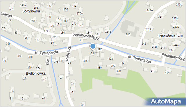 Rabka-Zdrój, Aleja Tysiąclecia, 39e, mapa Rabka-Zdrój
