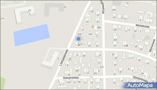 Radom, Aleja Róż, 26, mapa Radomia