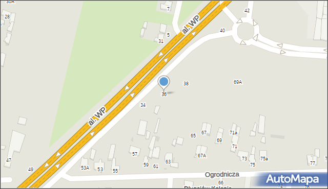 Radom, Aleja Wojska Polskiego, 36, mapa Radomia