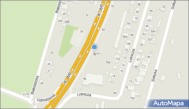 Radom, Aleja Wojska Polskiego, 58, mapa Radomia