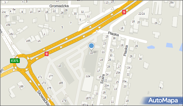 Radom, Aleja Wojska Polskiego, 12, mapa Radomia