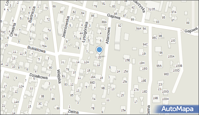 Radom, Altanowa, 10, mapa Radomia