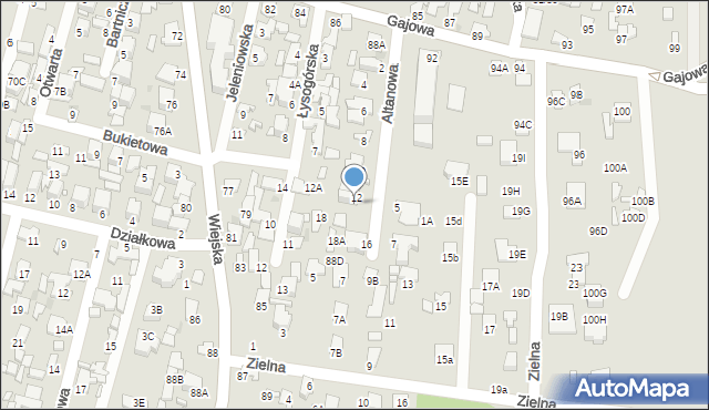 Radom, Altanowa, 14, mapa Radomia