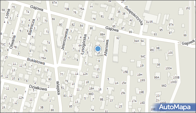 Radom, Altanowa, 6A, mapa Radomia