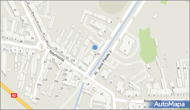 Radomsko, Aleje Jana Pawła II, 3, mapa Radomsko