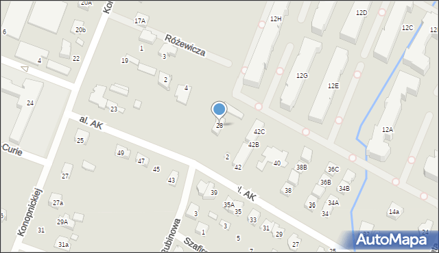 Radzymin, Aleja Armii Krajowej, 28, mapa Radzymin